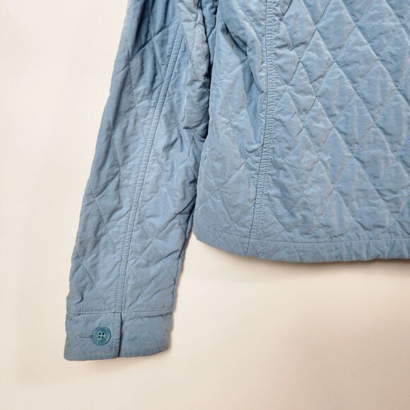 LL Bean Jacket Womens M Quilted Button Down Peasant Cottagecore Chore Wear Plaid - Picture 7 of 12